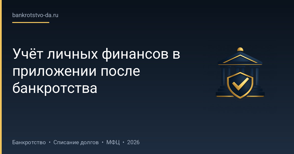 Учёт личных финансов в приложении после банкротства