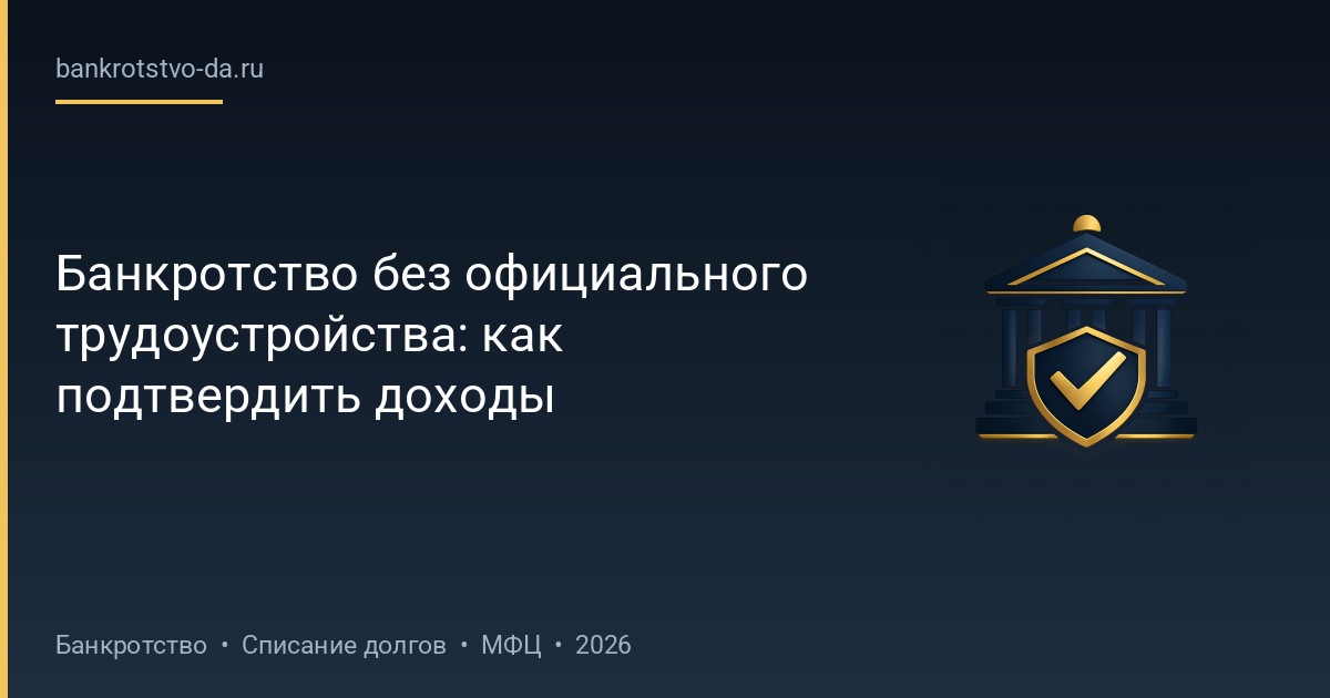 Банкротство без официального трудоустройства: как подтвердить доходы