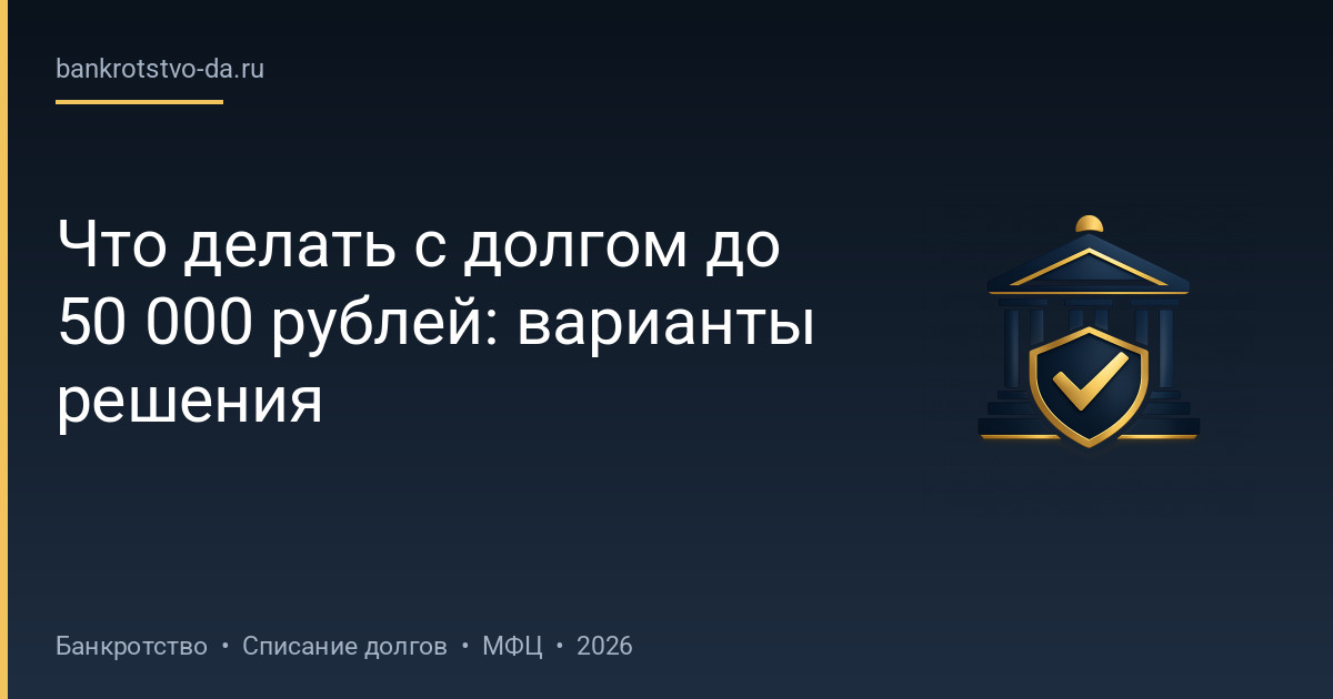 Что делать с долгом до 50 000 рублей: варианты решения