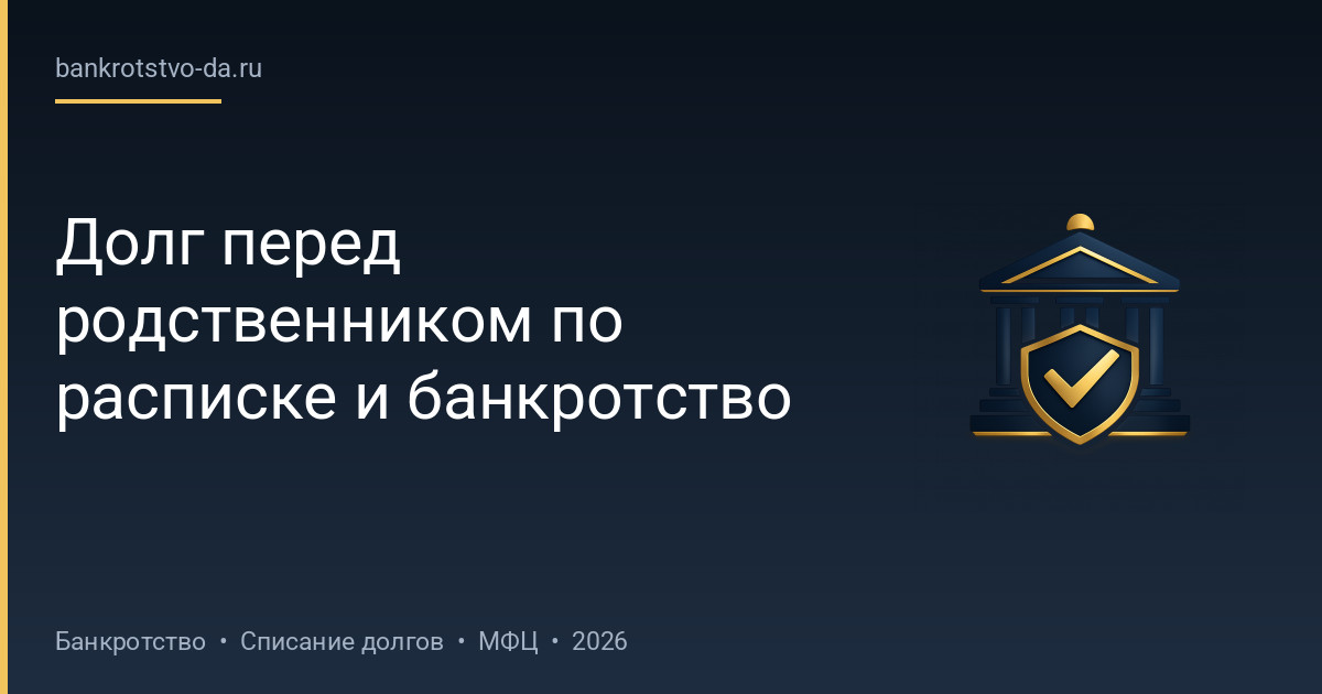 Долг перед родственником по расписке и банкротство