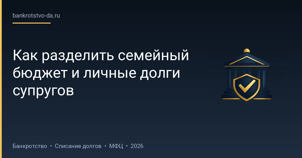 Как разделить семейный бюджет и личные долги супругов