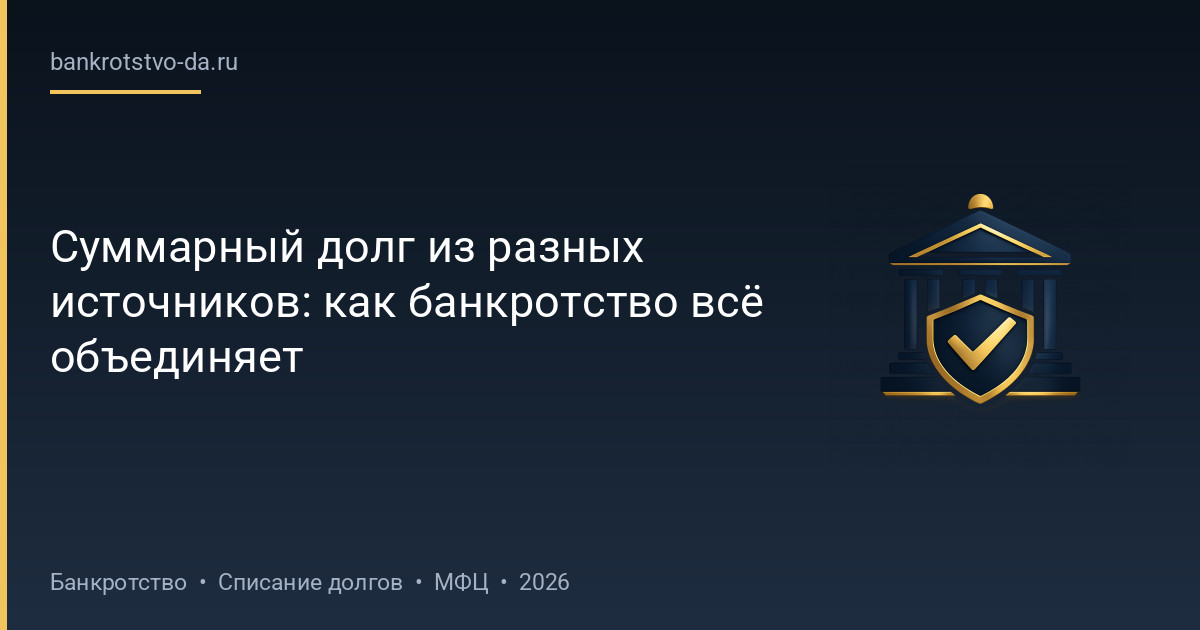 Суммарный долг из разных источников: как банкротство всё объединяет