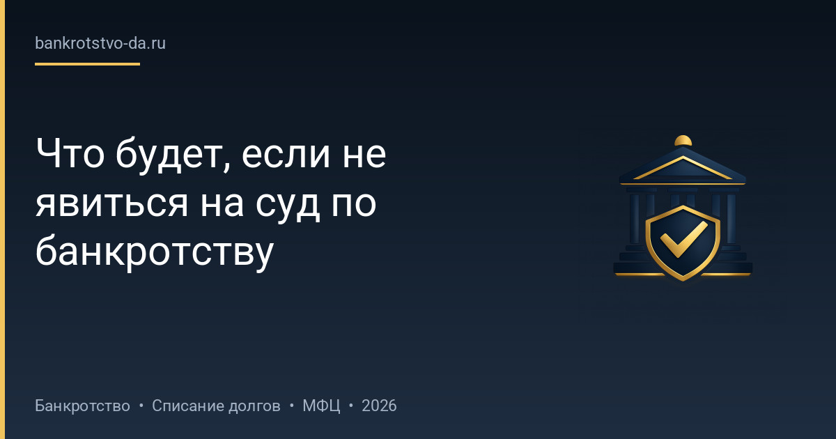 Что будет, если не явиться на суд по банкротству
