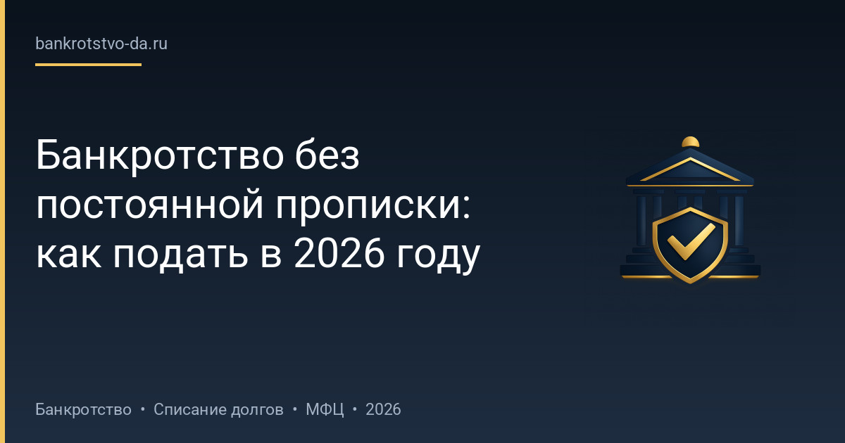 Банкротство без постоянной прописки: как подать в 2026 году