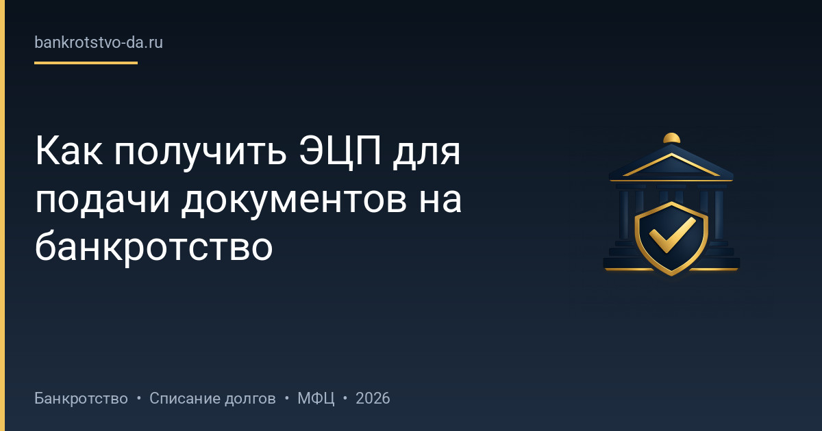 Как получить ЭЦП для подачи документов на банкротство