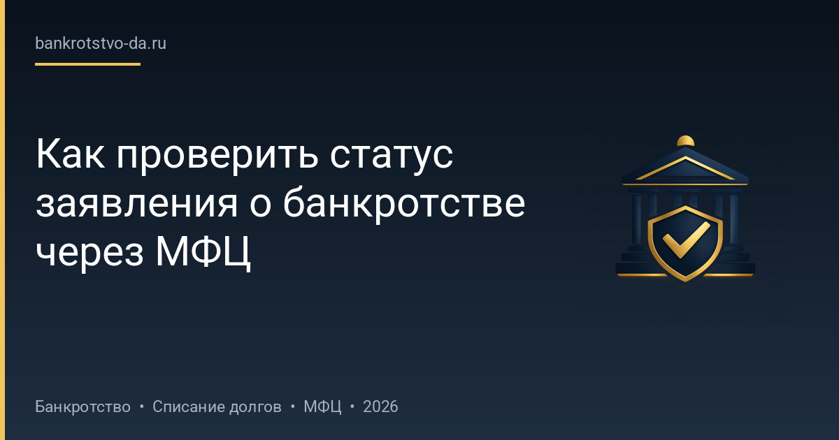 Как проверить статус заявления о банкротстве через МФЦ