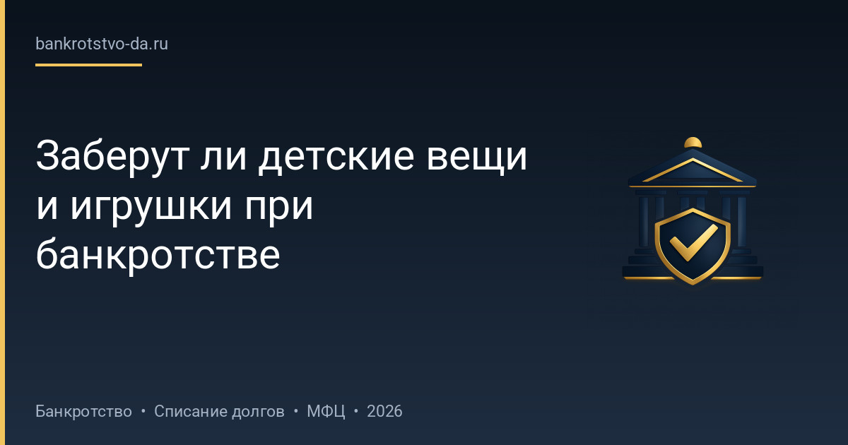 Заберут ли детские вещи и игрушки при банкротстве