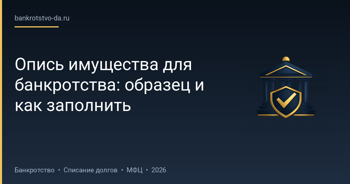 Опись имущества для банкротства: образец и как заполнить