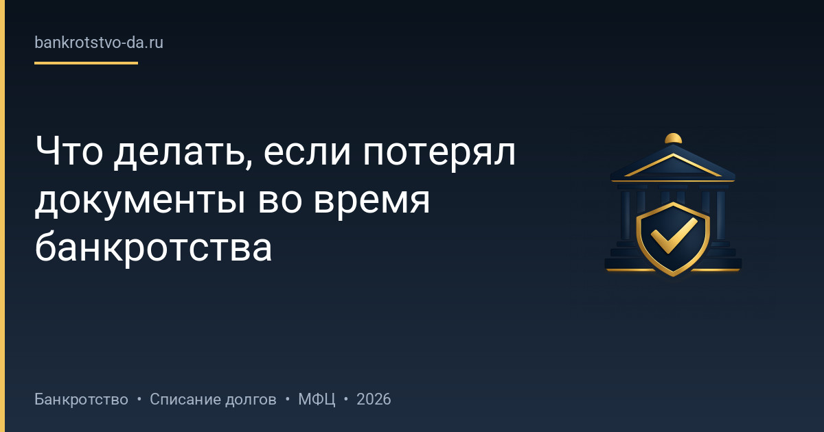 Что делать, если потерял документы во время банкротства