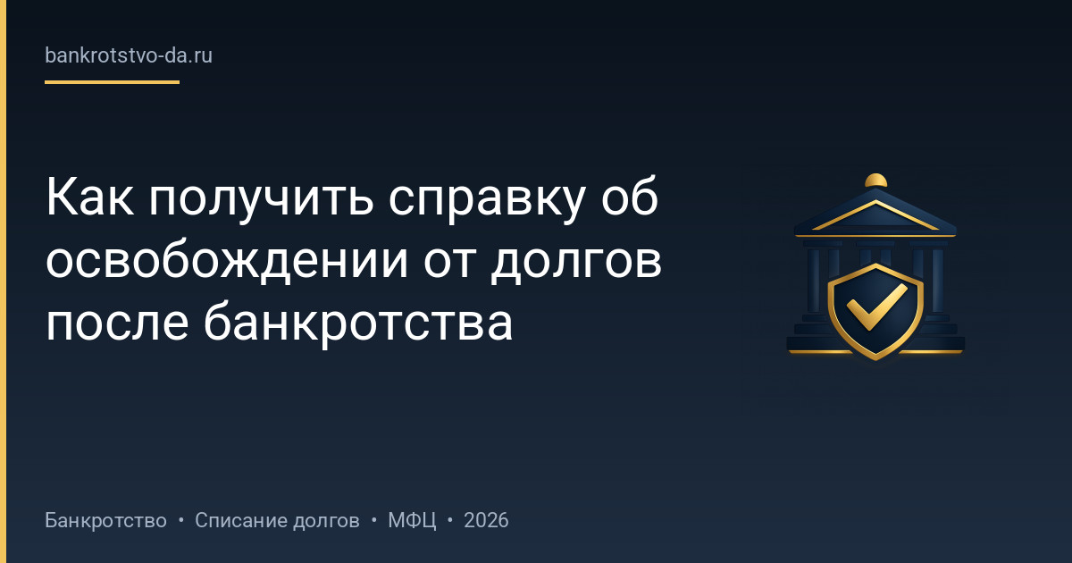 Как получить справку об освобождении от долгов после банкротства