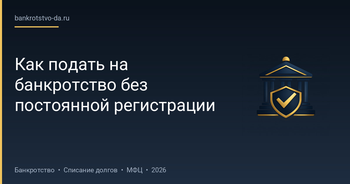 Как подать на банкротство без постоянной регистрации