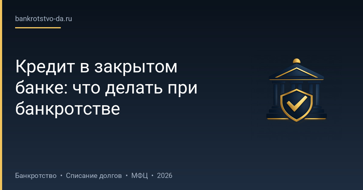 Кредит в закрытом банке: что делать при банкротстве