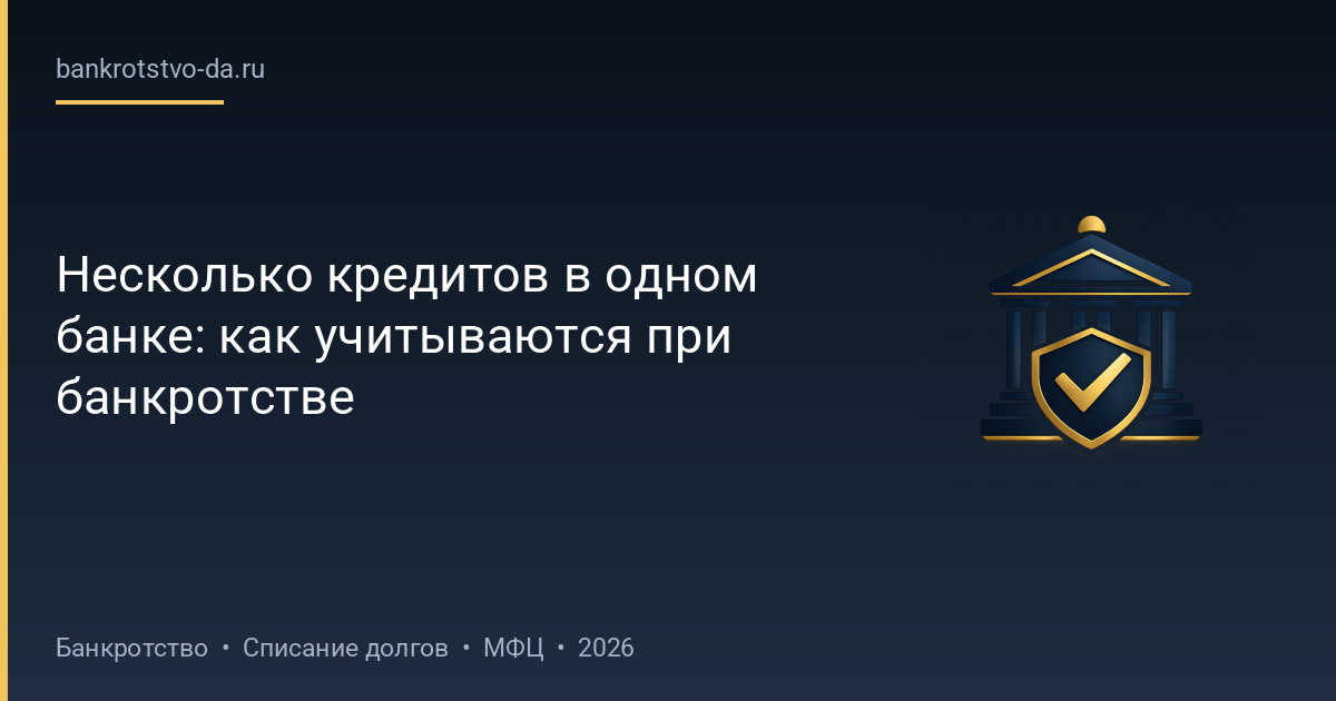 Несколько кредитов в одном банке: как учитываются при банкротстве